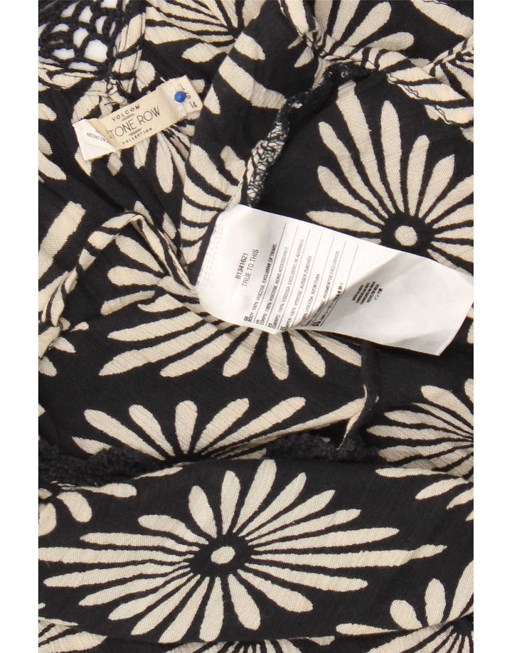 Volcom Caraco Femme UK 14 Large Viscose Florale Noire