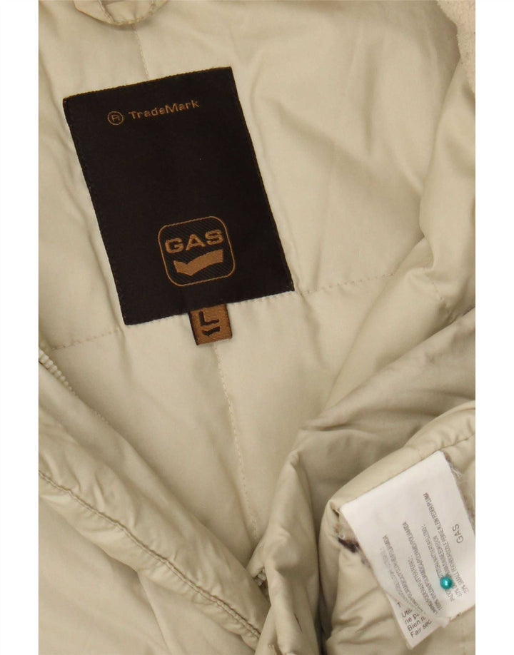 Gas Veste matelassée à capuche pour femme UK 14 Large Beige Nylon