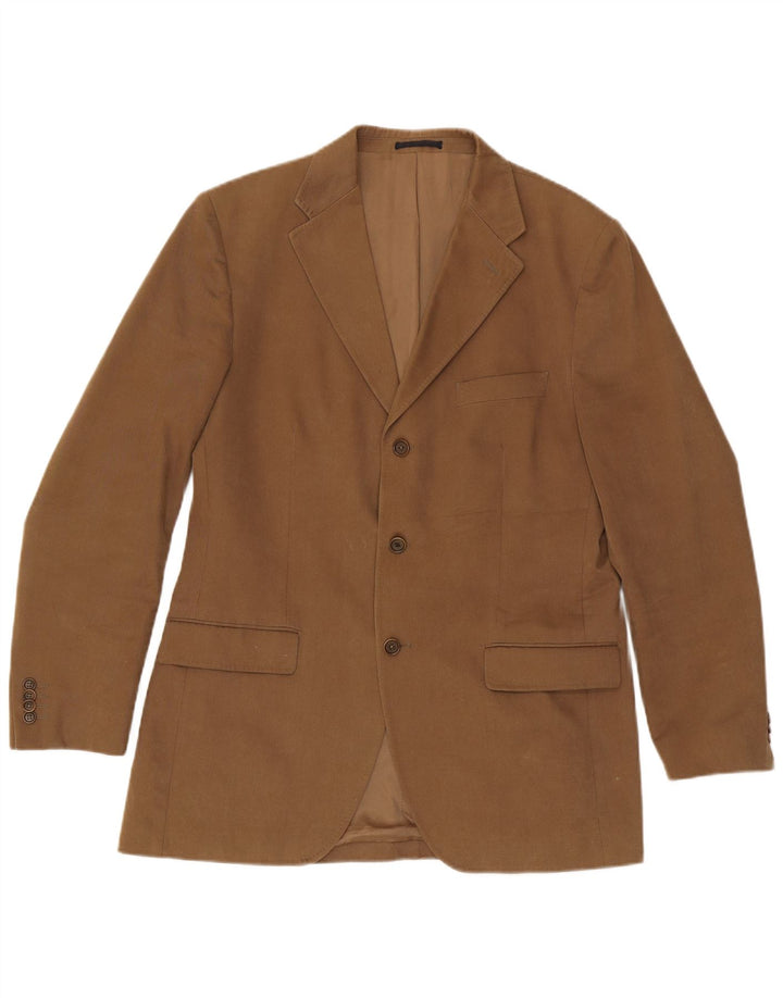 Massimo Dutti Veste Blazer 3 Boutons Homme EU 52 Grand Coton Beige