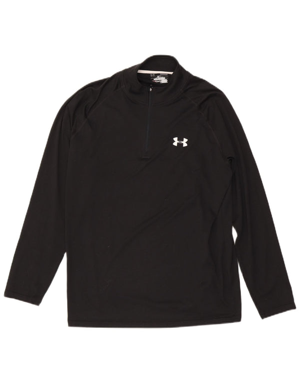 Under Armour Haut à manches longues et col zippé pour homme, grand, noir, sport