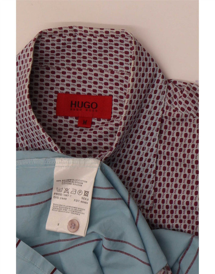 Hugo Boss Chemise en coton rayé bleu moyen