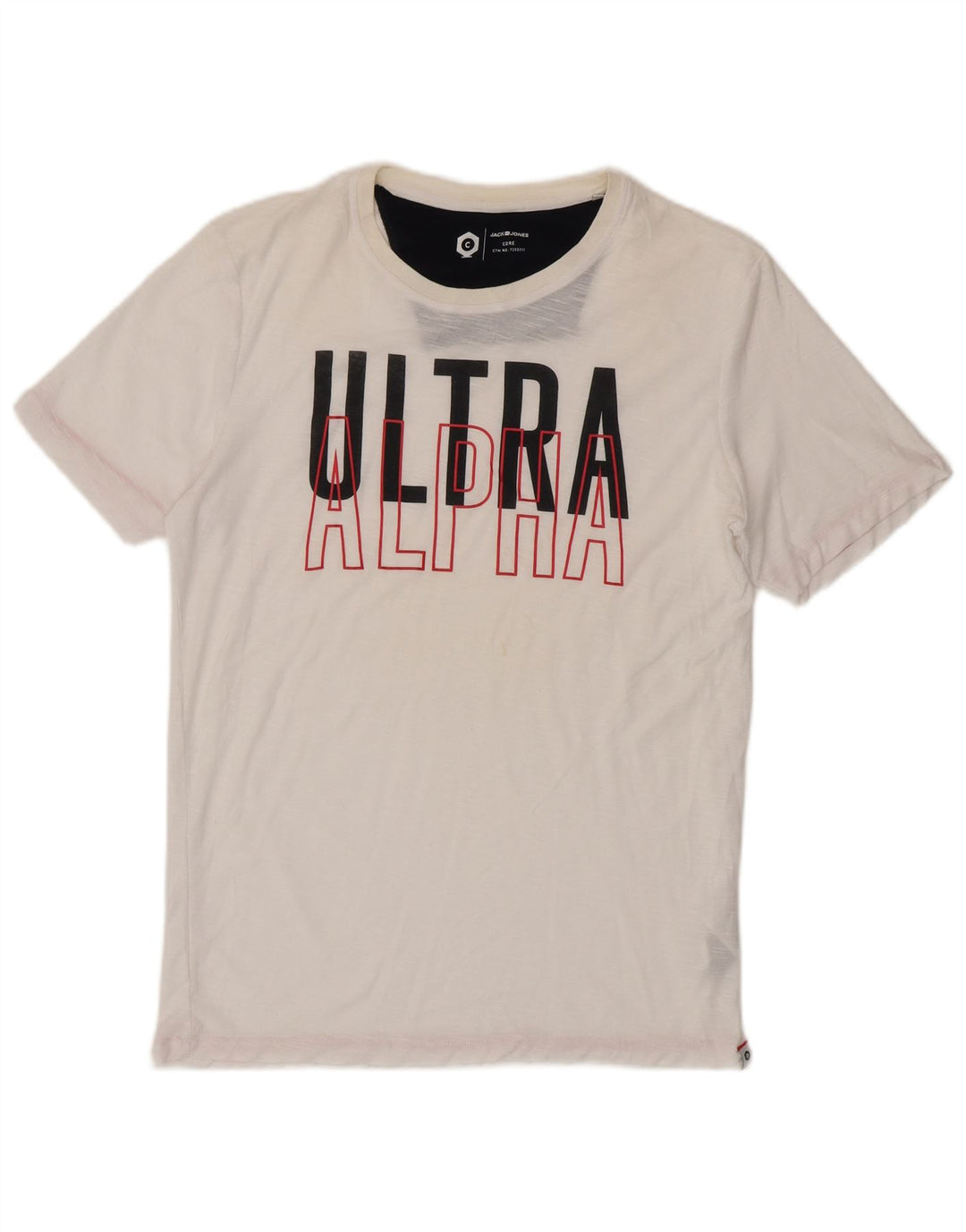 JACK & JONES Mens Graphic T-Shirt Top Large White Polyester