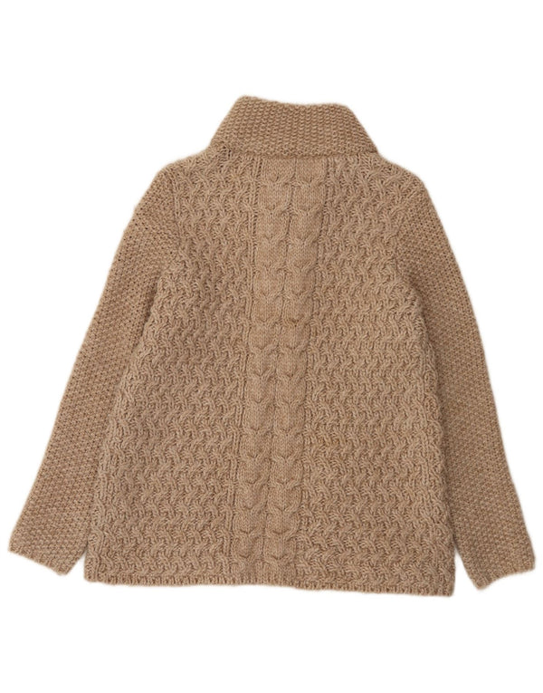 Marks & Spencer Pull Cardigan Femme UK 14 Acrylique Marron Moyen