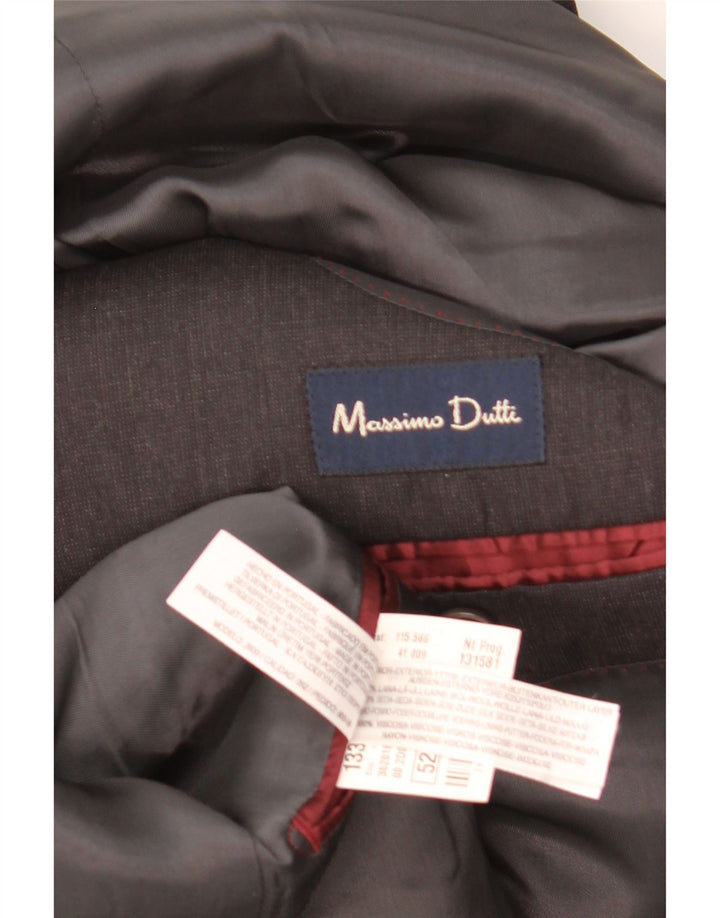 Massimo Dutti Veste Blazer 3 Boutons Homme EU 52 Grande Laine Noire