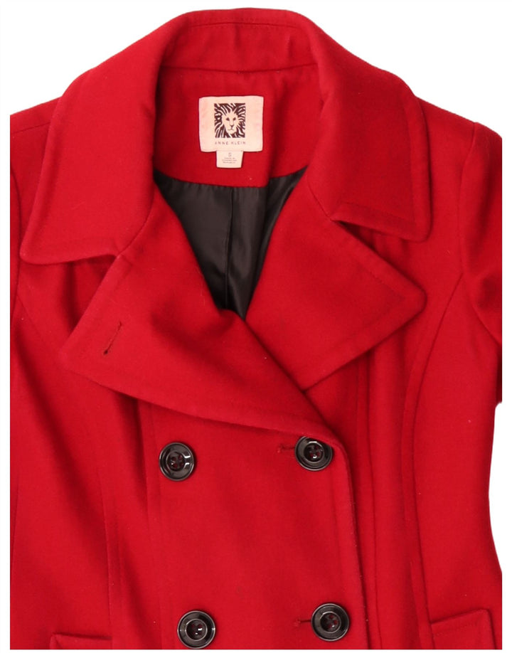 ANNE KLEIN Manteau croisé pour femme UK 10 Petit Rouge