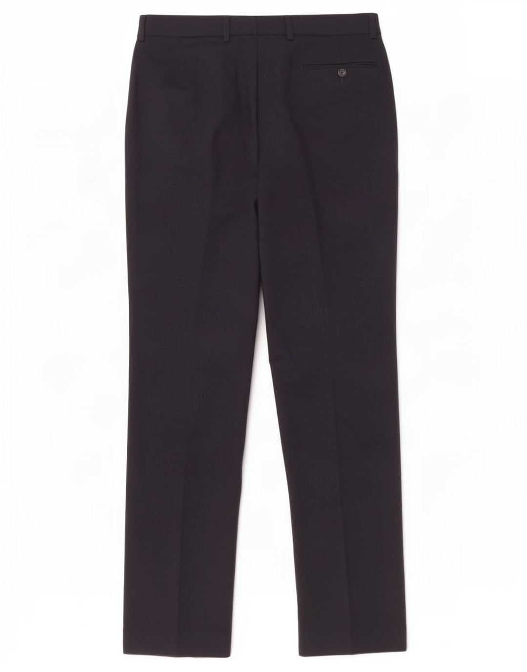 Marks & Spencer Pantalon de Costume Droit Femme W32 L33 Laine Bleu Marine