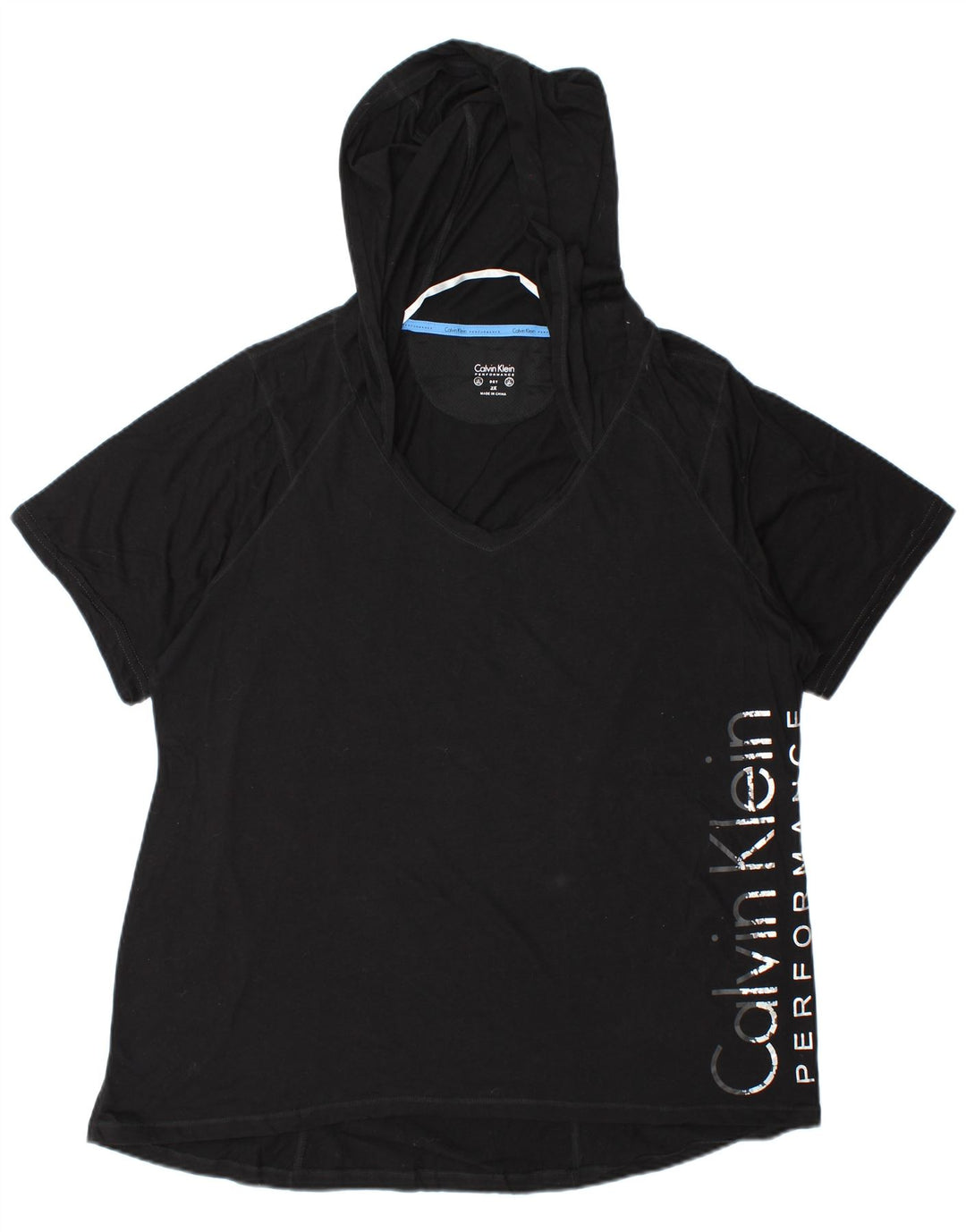 Calvin Klein T-shirt graphique surdimensionné pour femme UK 20 2XL Coton noir