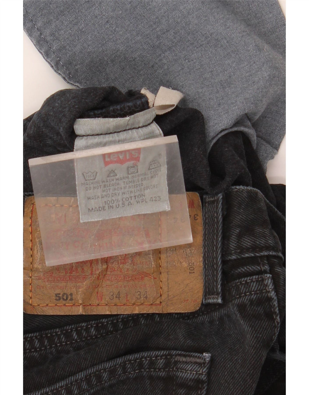 LEVI'S Jean Droit 501 Homme W34 L34 Noir Coton