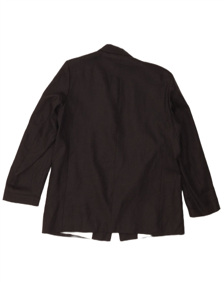 Zara Veste Blazer Ouverte Femme UK 18 XL Lin Noir