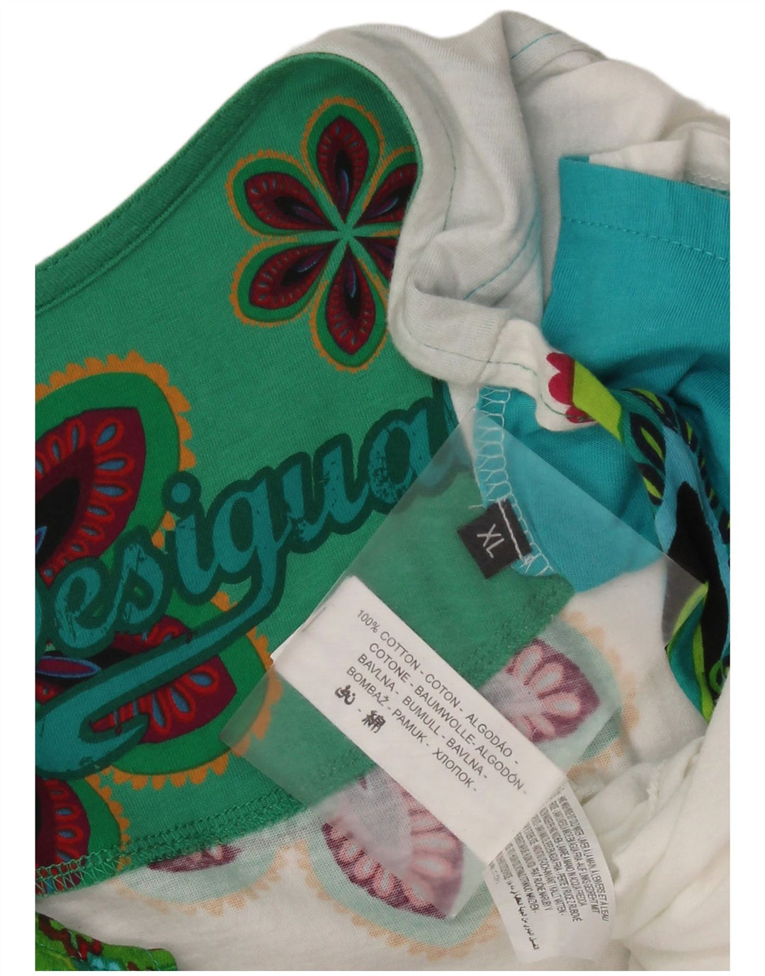 DESIGUAL Femme Tunique Asymétrique Graphique UK 18 XL Multicolore Floral