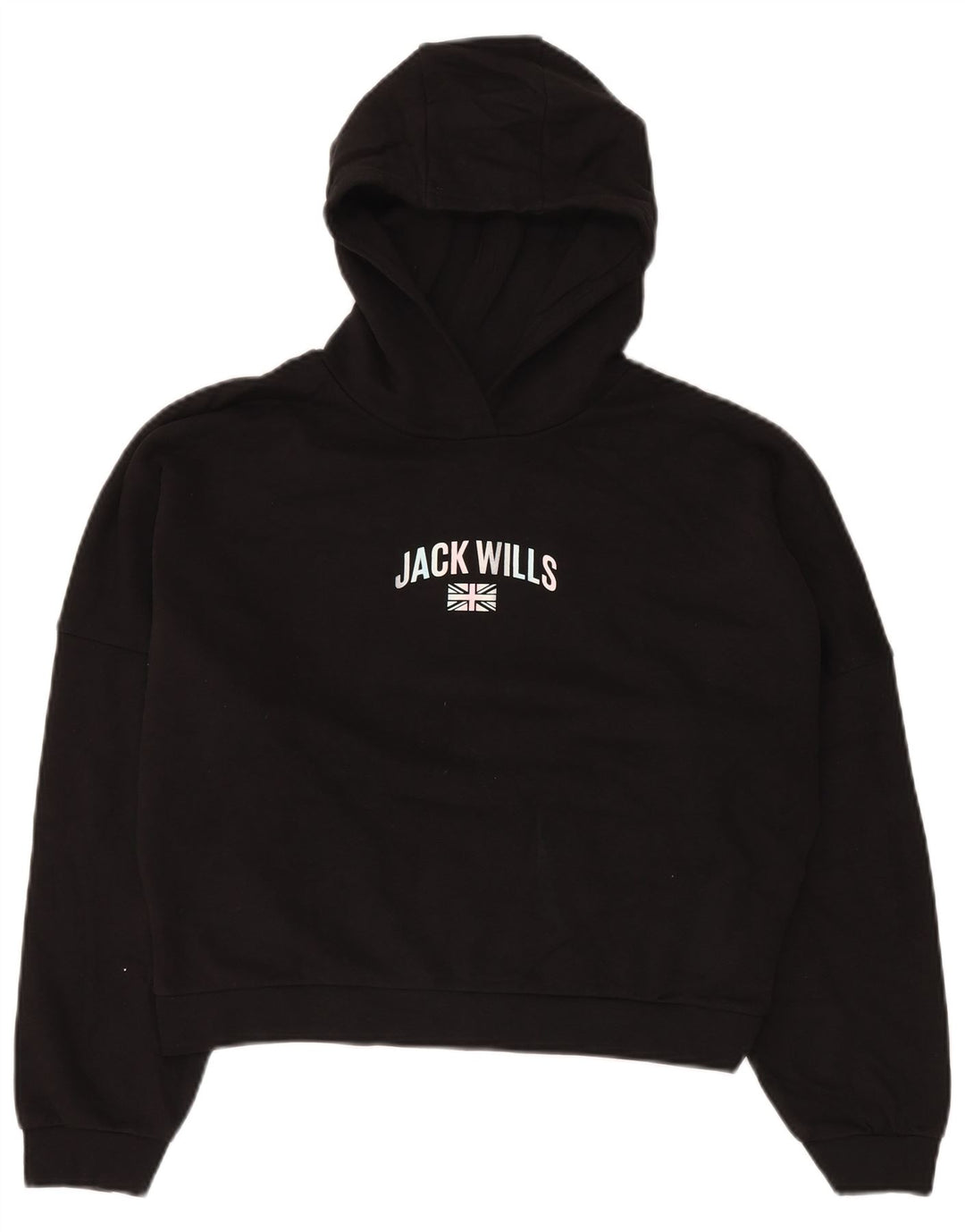 JACK WILLS Pull à capuche surdimensionné court graphique pour fille 14-15 ans Noir