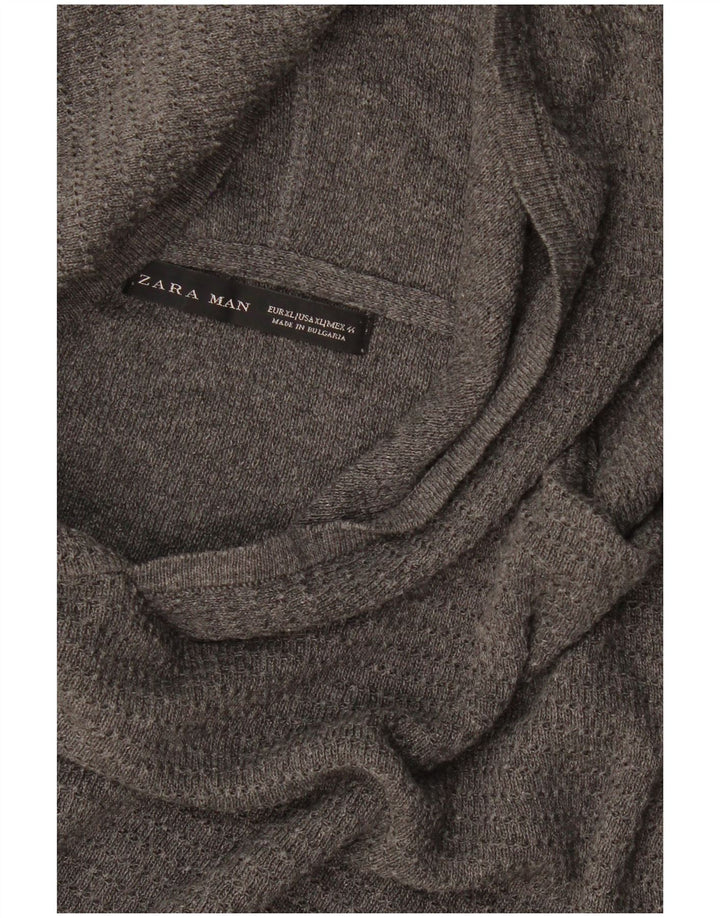 Zara Pull à capuche pour homme XL Gris