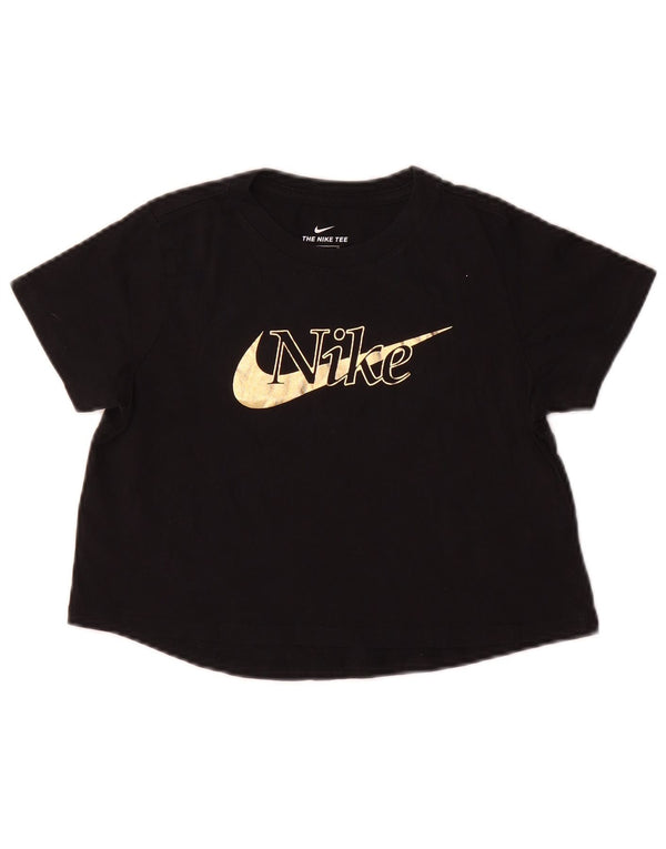 Nike T-shirt court graphique pour fille 10-11 ans en coton noir moyen
