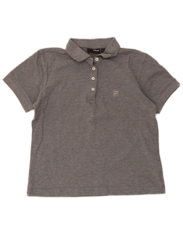 Fila Polo court pour femme UK 10 petit coton moucheté gris