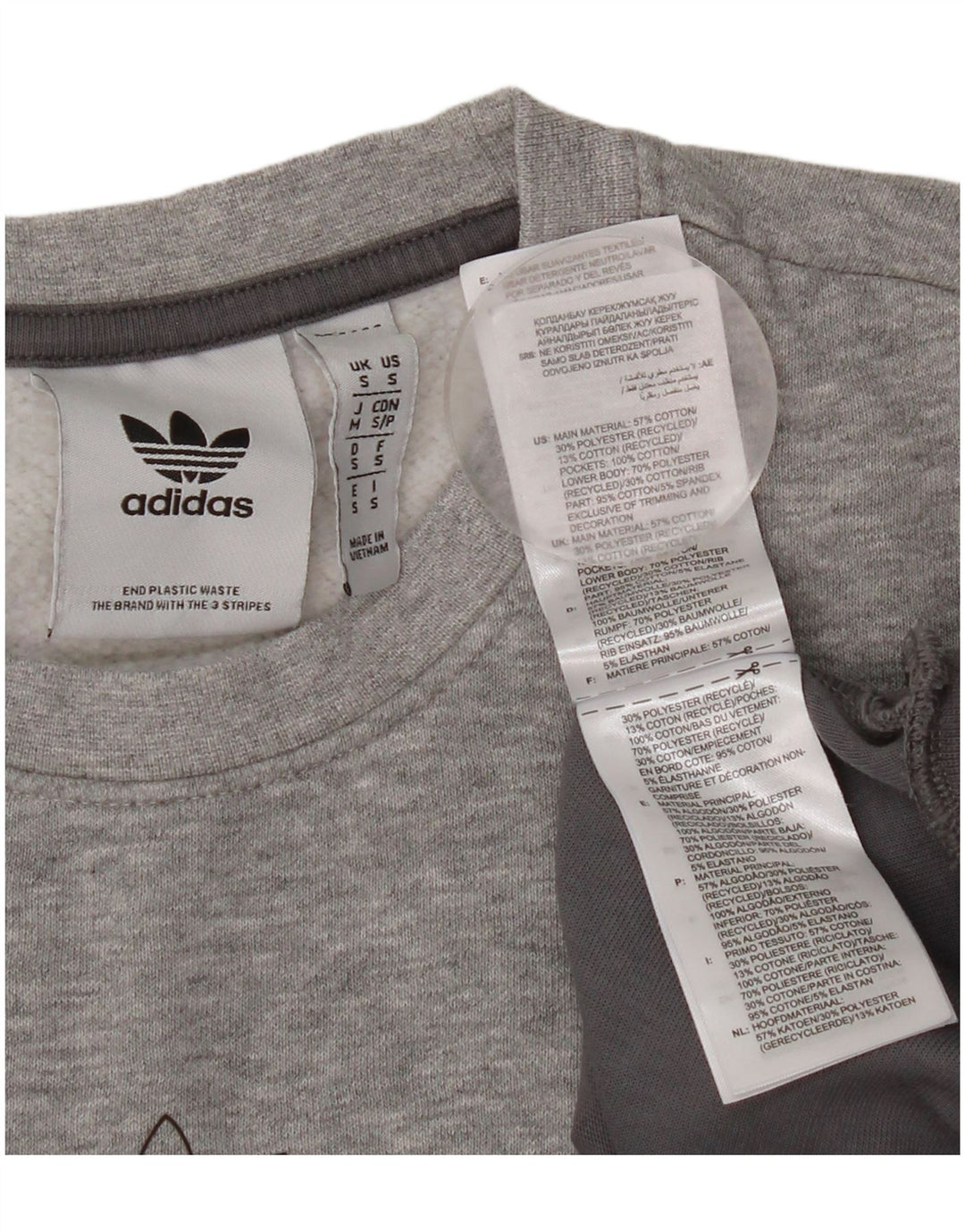 ADIDAS Sweat-shirt pour hommes en coton color block petit gris