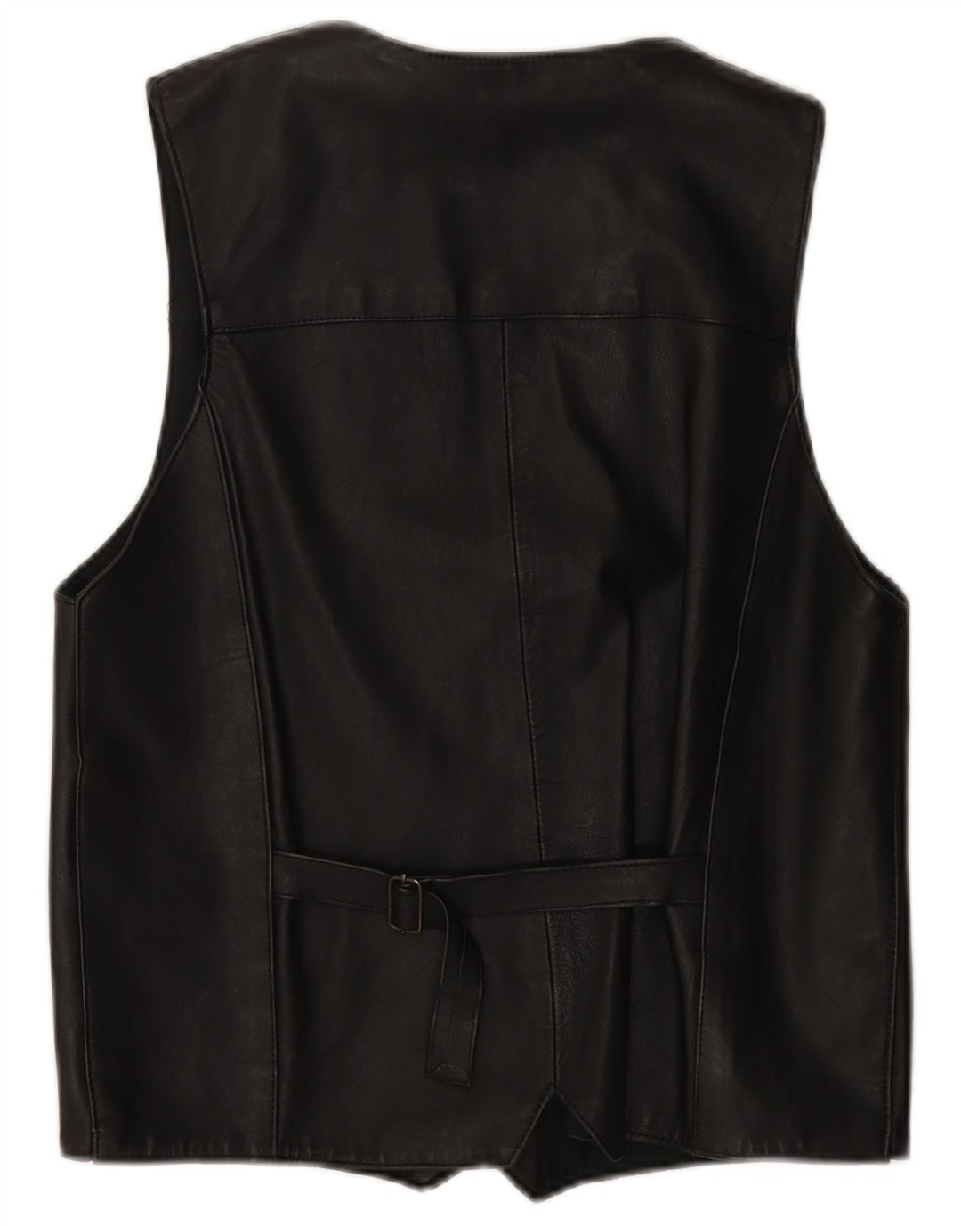 VINTAGE Gilet en cuir homme noir moyen