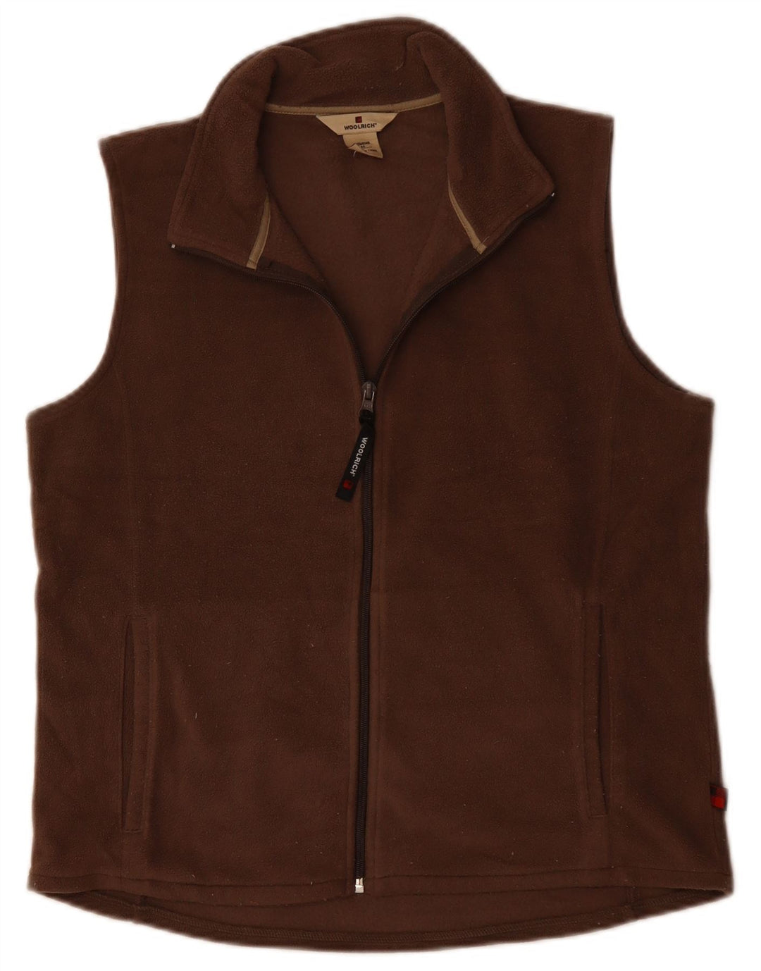 WOOLRICH Gilet Polaire Femme UK 14 Marron Moyen Polyester