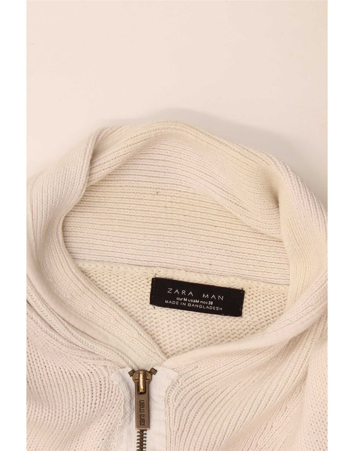 Zara Pull col châle pour homme Medium Off White