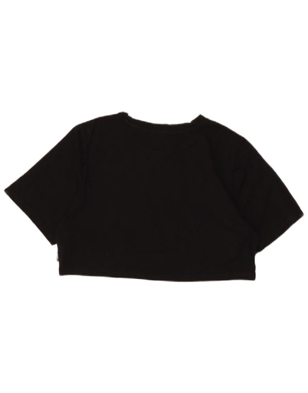 Vans Womens Crop Graphic T-Shirt Top UK 12 Coton Noir Moyen