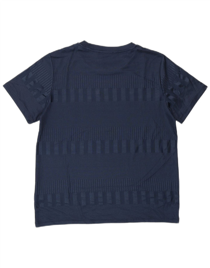 MARKS & SPENCER T-Shirt Femme Top UK 16 Large Bleu Marine Rayé Polyester