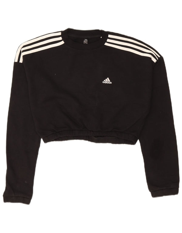 Adidas Sweat-shirt court surdimensionné pour femme UK 8/10 Petit Tencel Noir
