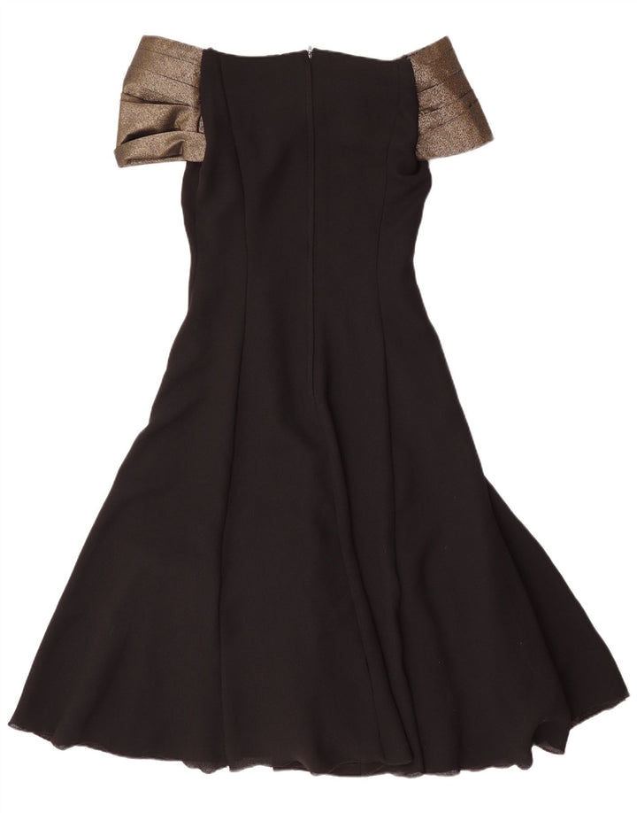 Yessica Robe à épaules dénudées pour femme EU 36 Petit Noir Colorblock Polyester