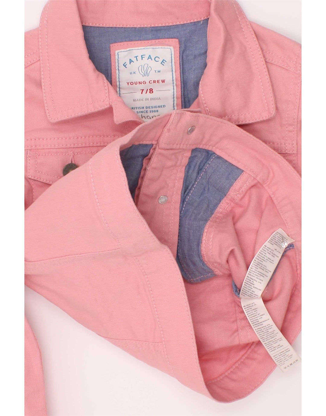 Fat Face Veste en jean fille 7-8 ans Rose Coton