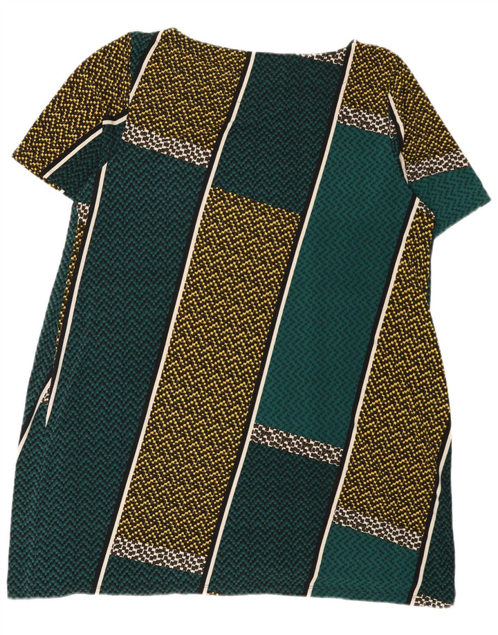 Marks & Spencer Robe droite pour femme UK 22 3XL Vert Colorblock Polyester