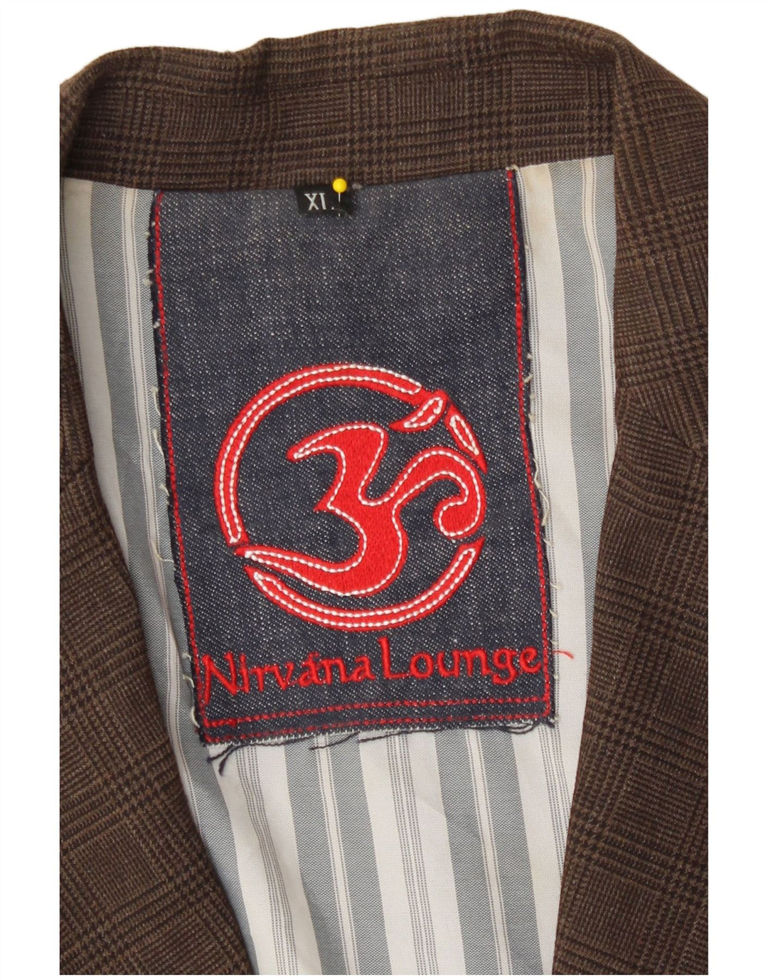 Nirvana Veste blazer à 2 boutons pour homme UK 42 XL Pied de poule Marron