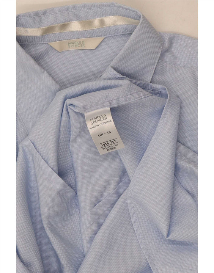 Marks & Spencer Chemise formelle pour femme UK16 Grand coton bleu