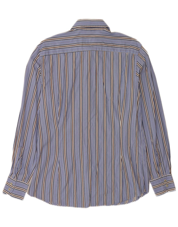 Massimo Dutti Chemise Homme Large Bleu Rayé Coton