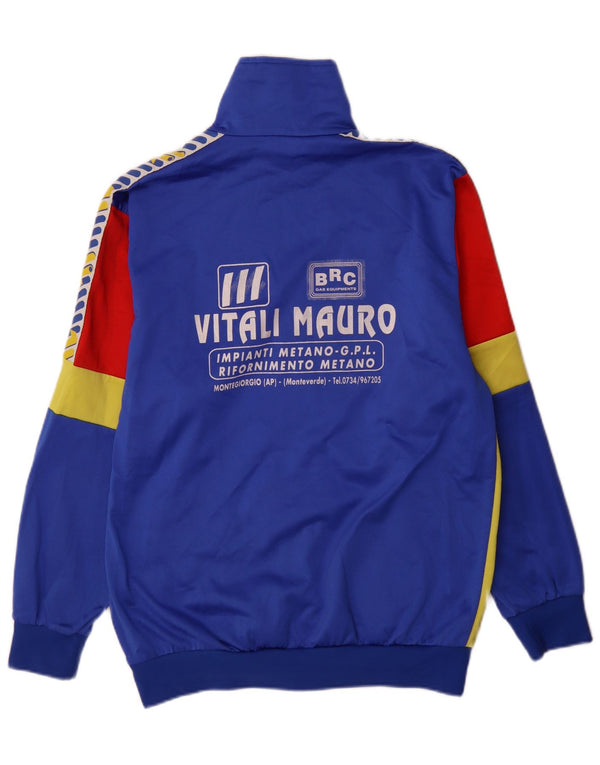 vintage Mens Graphic Survêtement Top Veste Grand Bleu Colorblock Sports