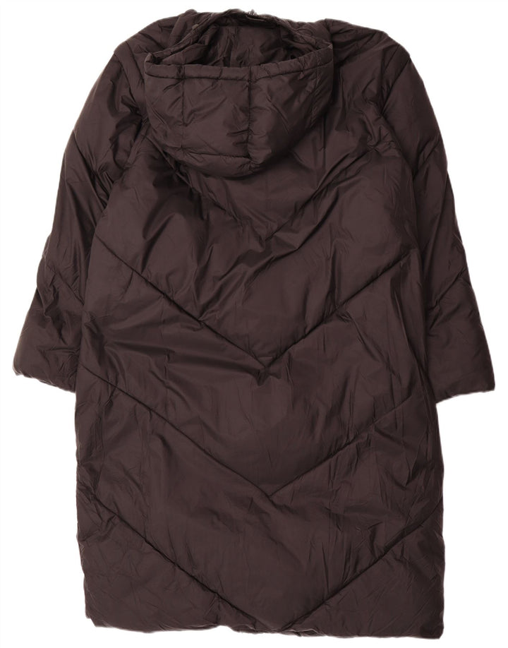 ZARA Manteau matelassé à capuche surdimensionné pour femme UK 14 Noir moyen