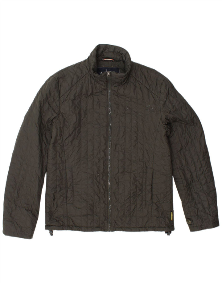 ARMANI JEANS Veste matelassée homme UK 36 Small Kaki Polyamide