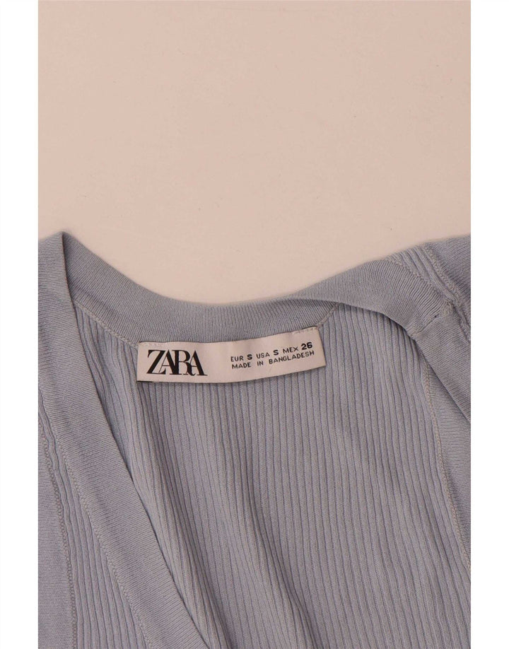 Zara Femme Débardeur UK 10 Petit Bleu Viscose