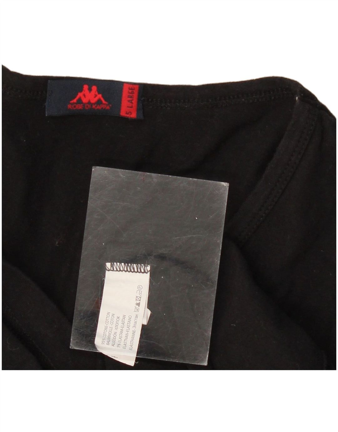 KAPPA T-Shirt Femme Top UK 14 Large Noir Coton