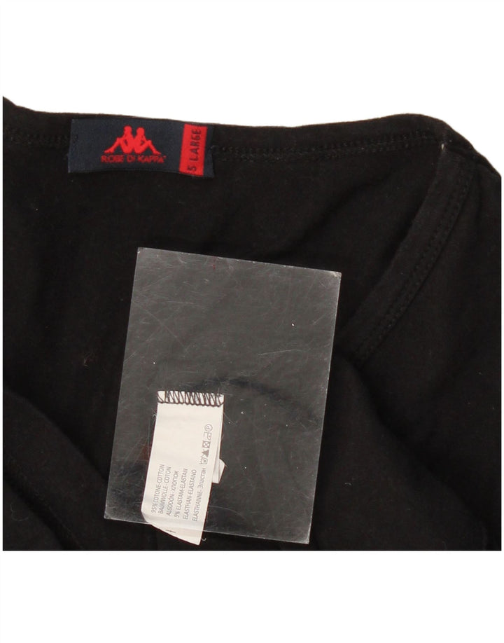 KAPPA T-Shirt Femme Top UK 14 Large Noir Coton