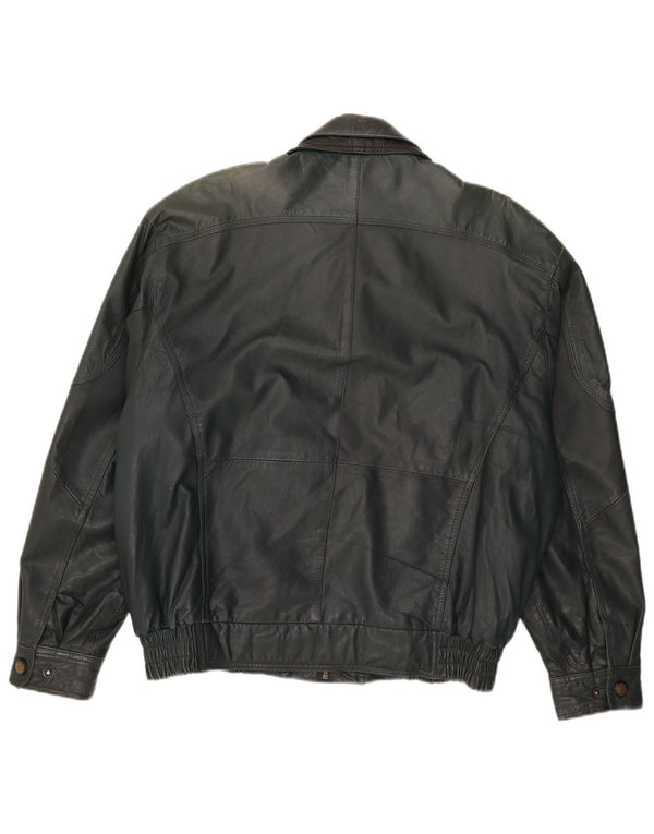 veste en cuir homme vintage UK 40 Grand Vert