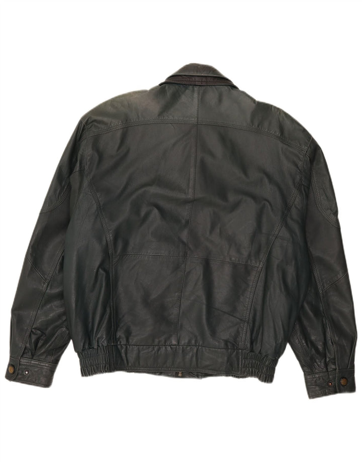 veste en cuir homme vintage UK 40 Grand Vert