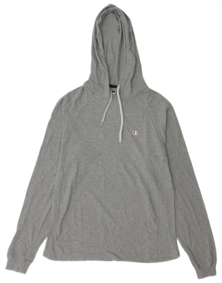 Champion Pull à Capuche Homme Gris Moyen Coton
