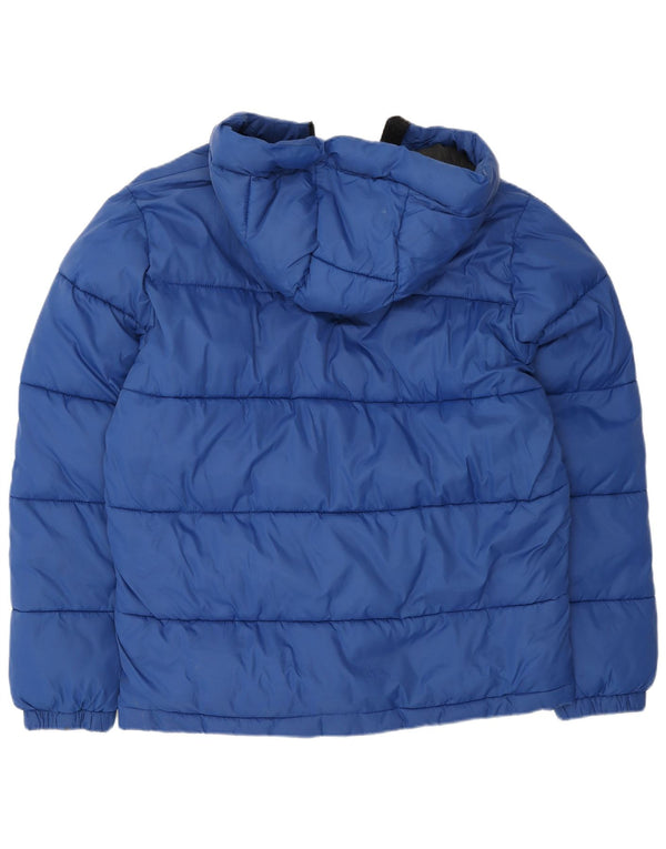 Hollister Mens Hooded Padded Jacket UK 40 Large Blue Nylon