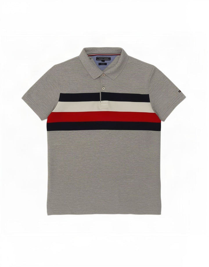 Tommy Hilfiger Polo Slim Fit Homme Gris Moyen Colourblock