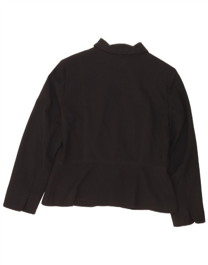 Marks & Spencer Veste blazer à fermeture éclair pour femme Petite Taille UK 14 Noir moyen