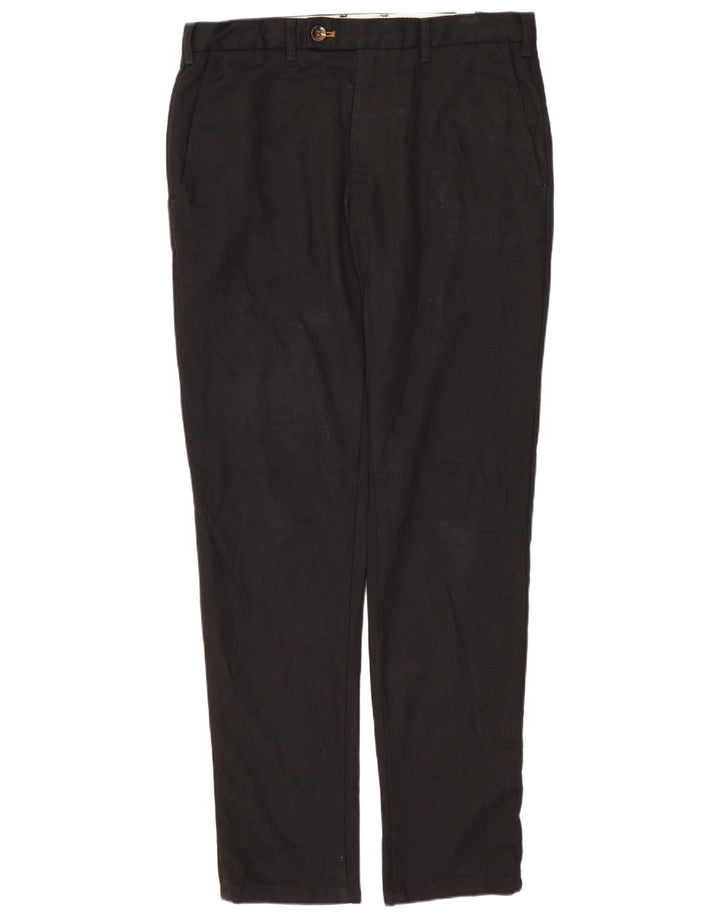 Zara Pantalon Chino Slim Homme EU 40 Medium W31 L30 Noir Polyester