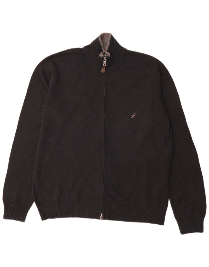 Nautica Cardigan Homme Pull Large Bleu Marine Coton
