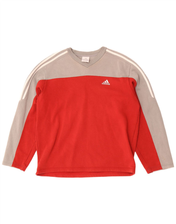 Adidas Sweat-shirt pour homme UKI 38/40 Rouge moyen en coton colour block