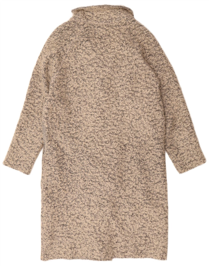Zara Manteau surdimensionné pour femme UK 10 Petite laine mouchetée beige