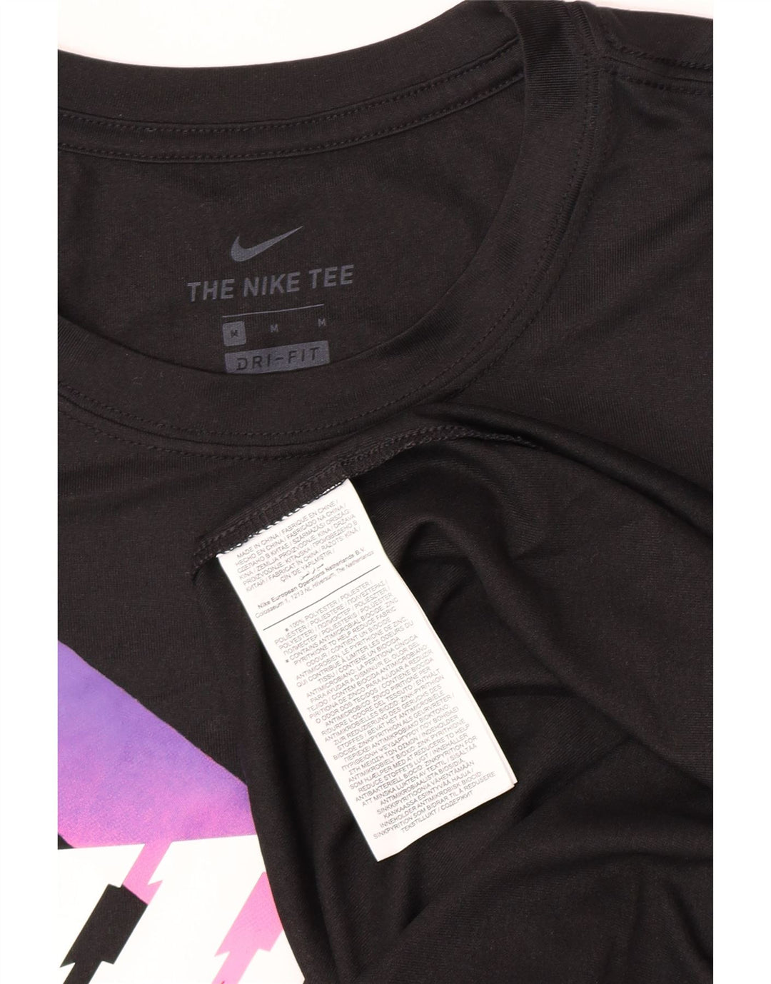 Nike Hommes Dri Fit Graphic T-Shirt Haut Noir Moyen Polyester