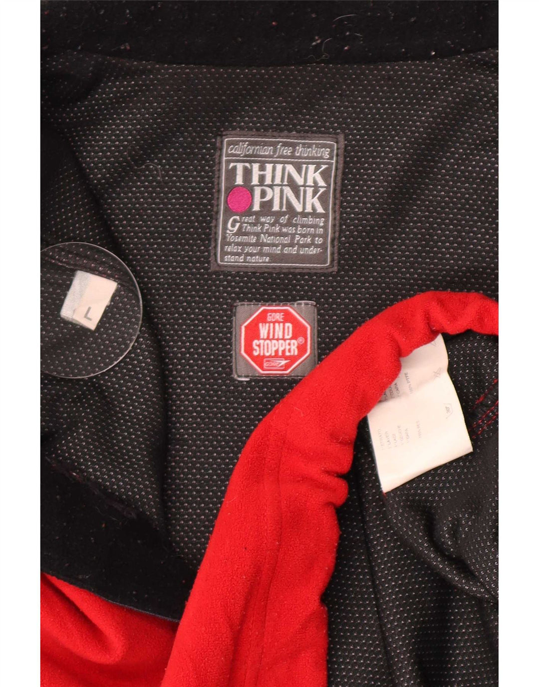Think Pink Pull polaire à col zippé pour homme Large Rouge Colorblock Polyester
