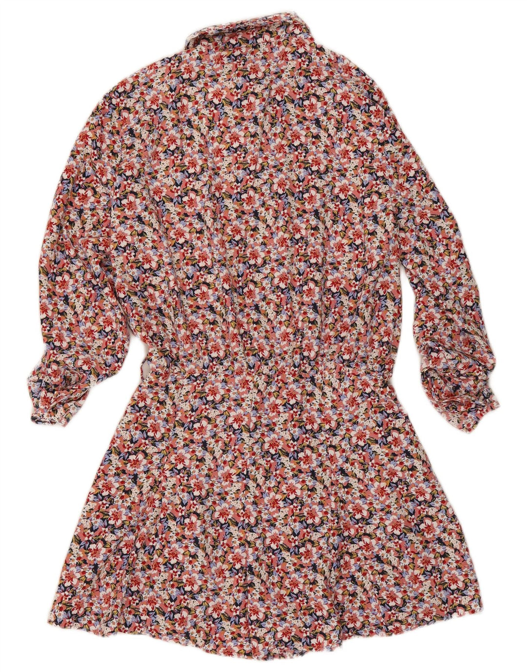 Zara Combishort à manches longues pour femme UK 10 Petit polyester floral multicolore